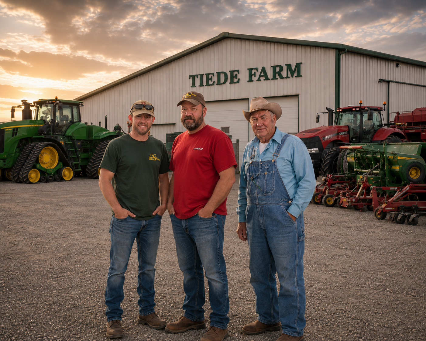 Otto, Alex, and Jim Tiede — three generations of Tiede Farms